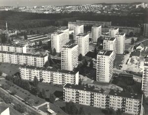 Fotografia lotnicza - Gdynia Witomino, w głębi Wzgórze Nowotki (ob. św. Maksymiliana).