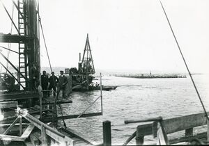 Tymczasowy Port Wojenny i Schronisko dla rybaków - budowa.