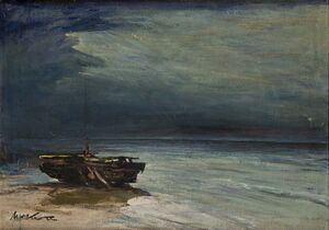 Nokturn, płótno, olej (50,1 x 70,3 cm).