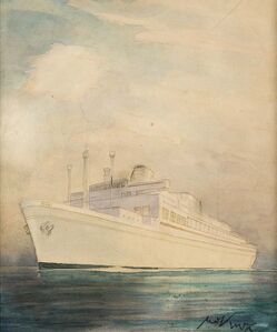 M/s Batory, papier, akwarela (29,5 x 24 cm).