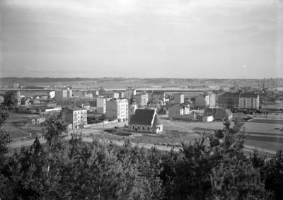Panorama miasta z Kamiennej Góry ? kościół p.w. NMP