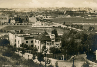 Widok z Kamiennej Góry na skwer Kościuszki w okresie okupacji niemieckiej