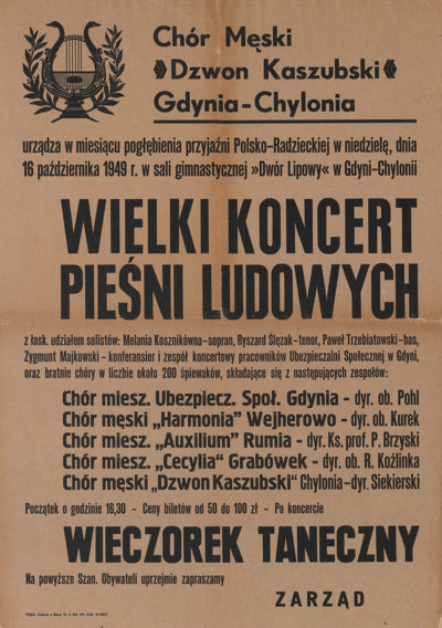 Afisz – “Wielki koncert pieśni ludowych”