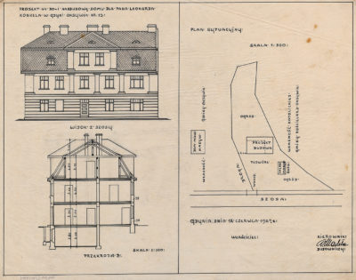 Projekt na do- i nadbudowę domu dla pana Leonarda Konkela w Gdyni Oksywia nr 13