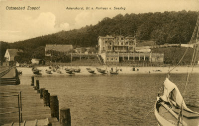 Pocztówka „Ostseebad Zoppot” – Kurhaus w Orłowie