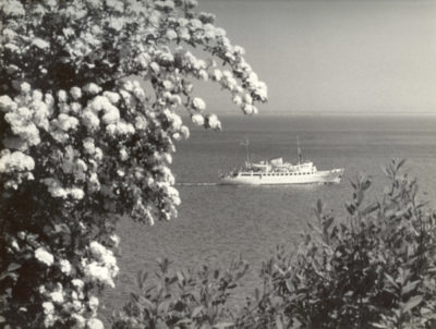 View of the sea and the “Mazowsze” passenger ship