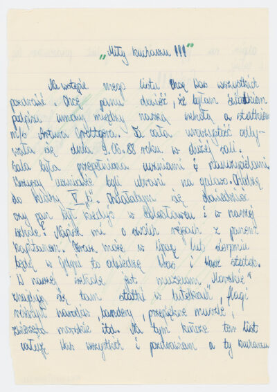 List uczennicy piątej klasy Szkoły Podstawowej nr 4 w Bolesławcu do kucharza drobnicowca m/s Artur Grottger