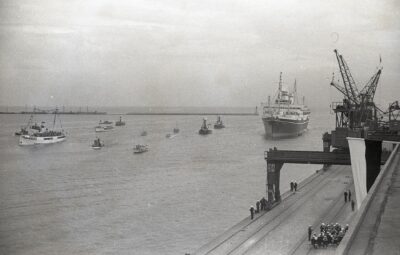 Powitanie statku m/s „Piłsudski”. Awanport i nabrzeże Francuskie