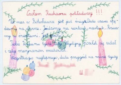 Listy uczniów szkoły podstawowej nr 4 im. Jana Matejki w Bolesławcu do kucharza drobnicowca M/S ?Artur Grottger”