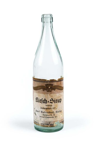 Butelka szklana po syropie wiśniowym (Kirsch Sirup)
